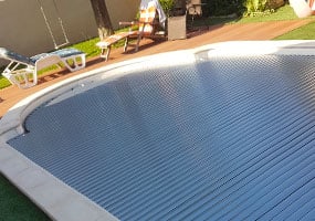 Lames polycarbonate solaire gris nacré volet piscine